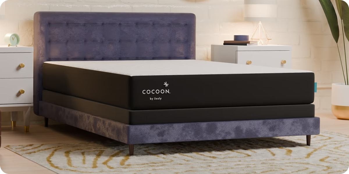 Cocoon Chill Memory Foam mattress on a bed frame