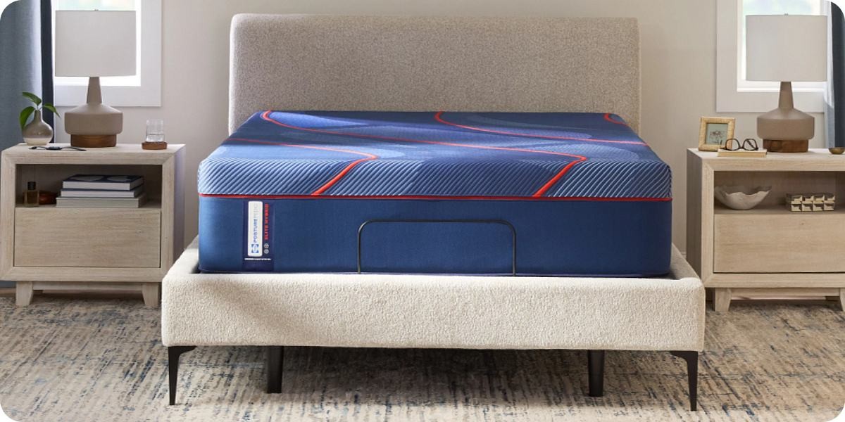 Sealy Posturepedic Elite Hybrid mattress on a modern bed frame