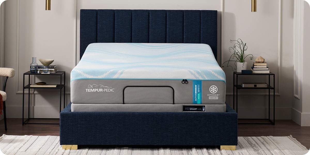 Tempur-Pedic ActiveBreeze mattress on a modern bed frame